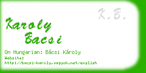 karoly bacsi business card